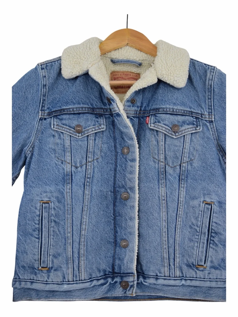 Levi's Blue Denim Jean Sherpa Jacket